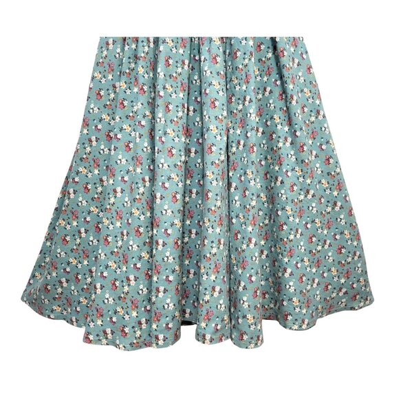 Xiaolizi Floral Linen Maxi Dress Duck Egg Blue Cap Sleeve - Picture 6 of 12